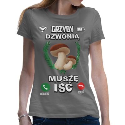 KOSZULKA DAMSKA grzybowa GRZYBY DZWONIĄ
